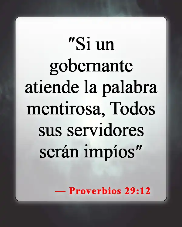 Versículos de la Biblia sobre dar falso testimonio (Proverbios 29:12)