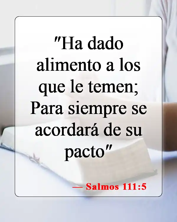 Versículos de la Biblia sobre bendecir los alimentos (Salmos 111:5)