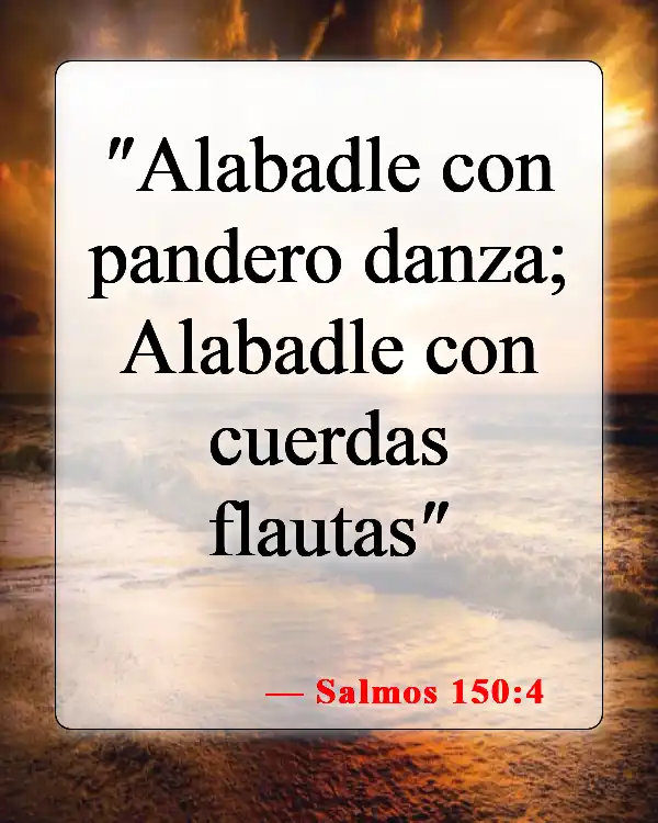 Versículos de la Biblia sobre bailar en la iglesia (Salmos 150:4)