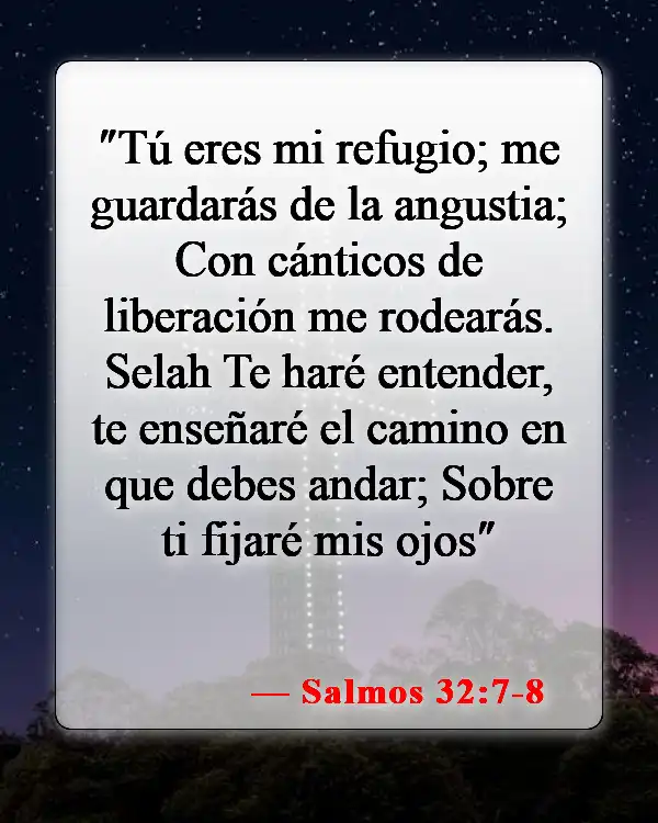 Versículos bíblicos sobre la adversidad (Salmos 32:7-8)
