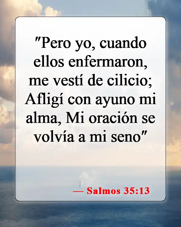 Versículos de la Biblia sobre el ayuno para la familia (Salmos 35:13)