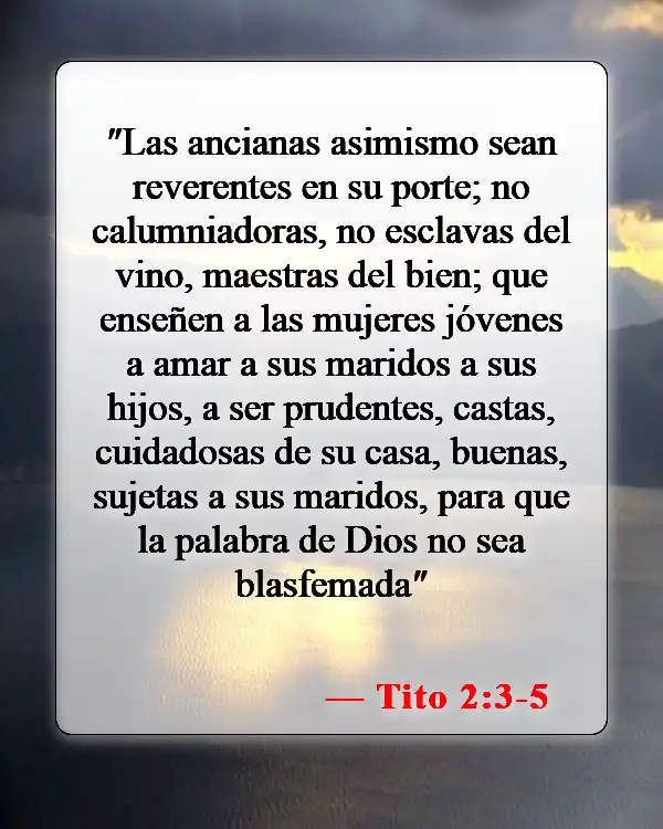Versículos de la Biblia sobre las familias y el trabajo (Tito 2:3-5)
