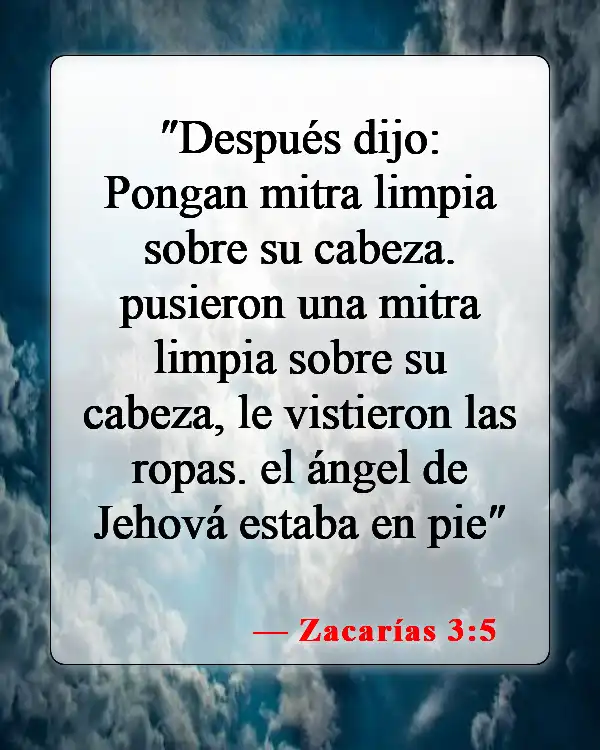 Versículos de la Biblia sobre ángeles y humanos (Zacarías 3:5)