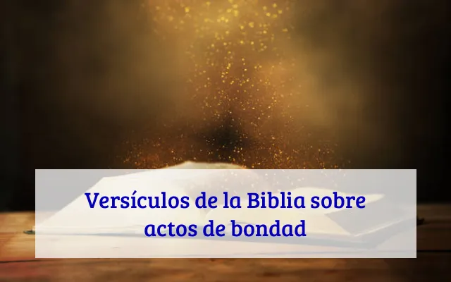 Versículos de la Biblia sobre actos de bondad