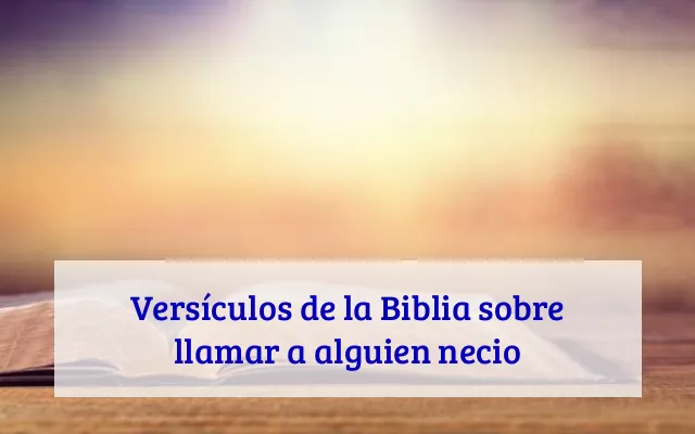 Versículos de la Biblia sobre llamar a alguien necio
